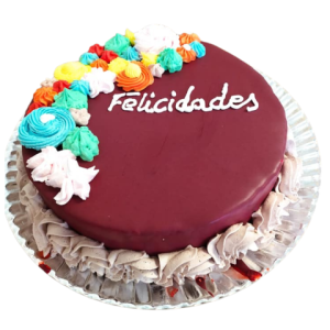 Tarta de trufa con chocolate rojo