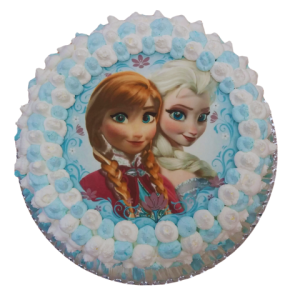 Tarta de nata con oblea personalizada